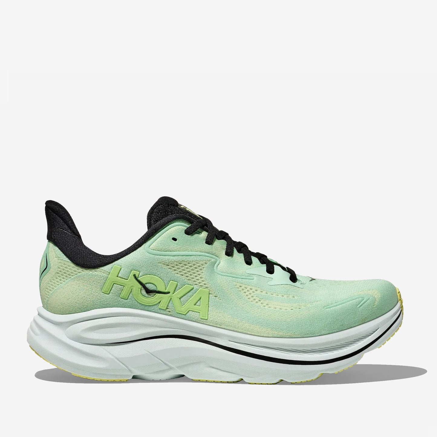 Hoka One Clifton 10 "Mint Fluorite Luna Moth"