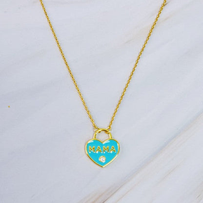 Collar de mamá con medallón pastel