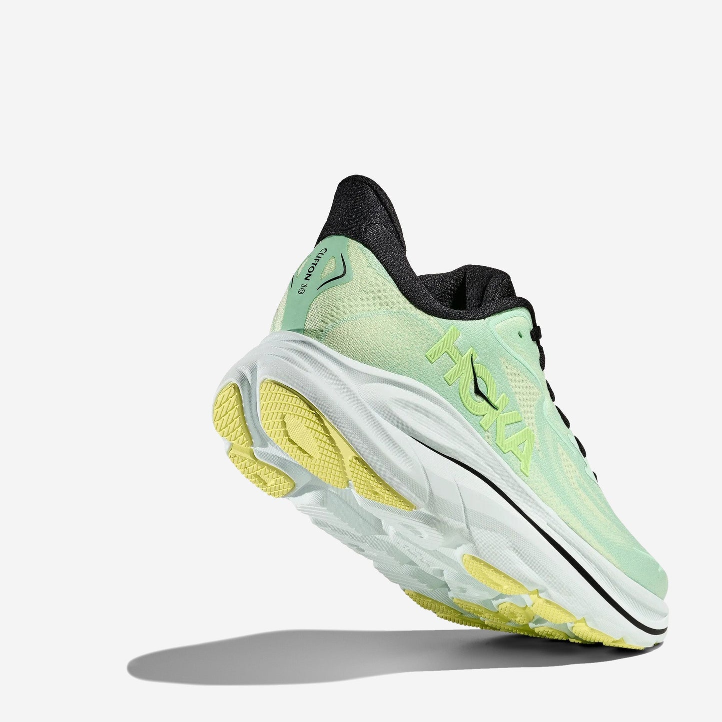 Hoka One Clifton 10 "Mint Fluorite Luna Moth"