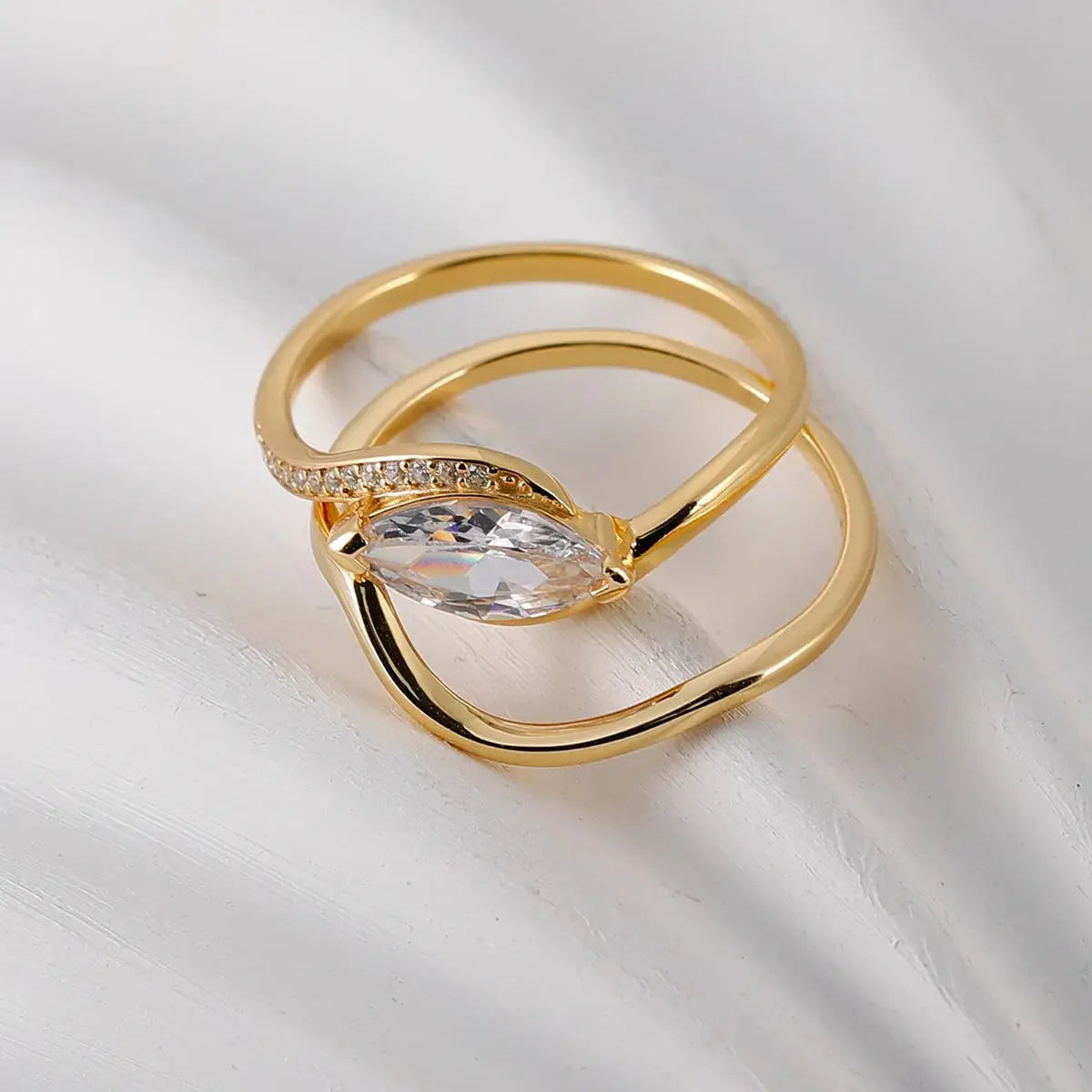 1 Carat Moissanite 925 Sterling Silver 2pcs Ring Set