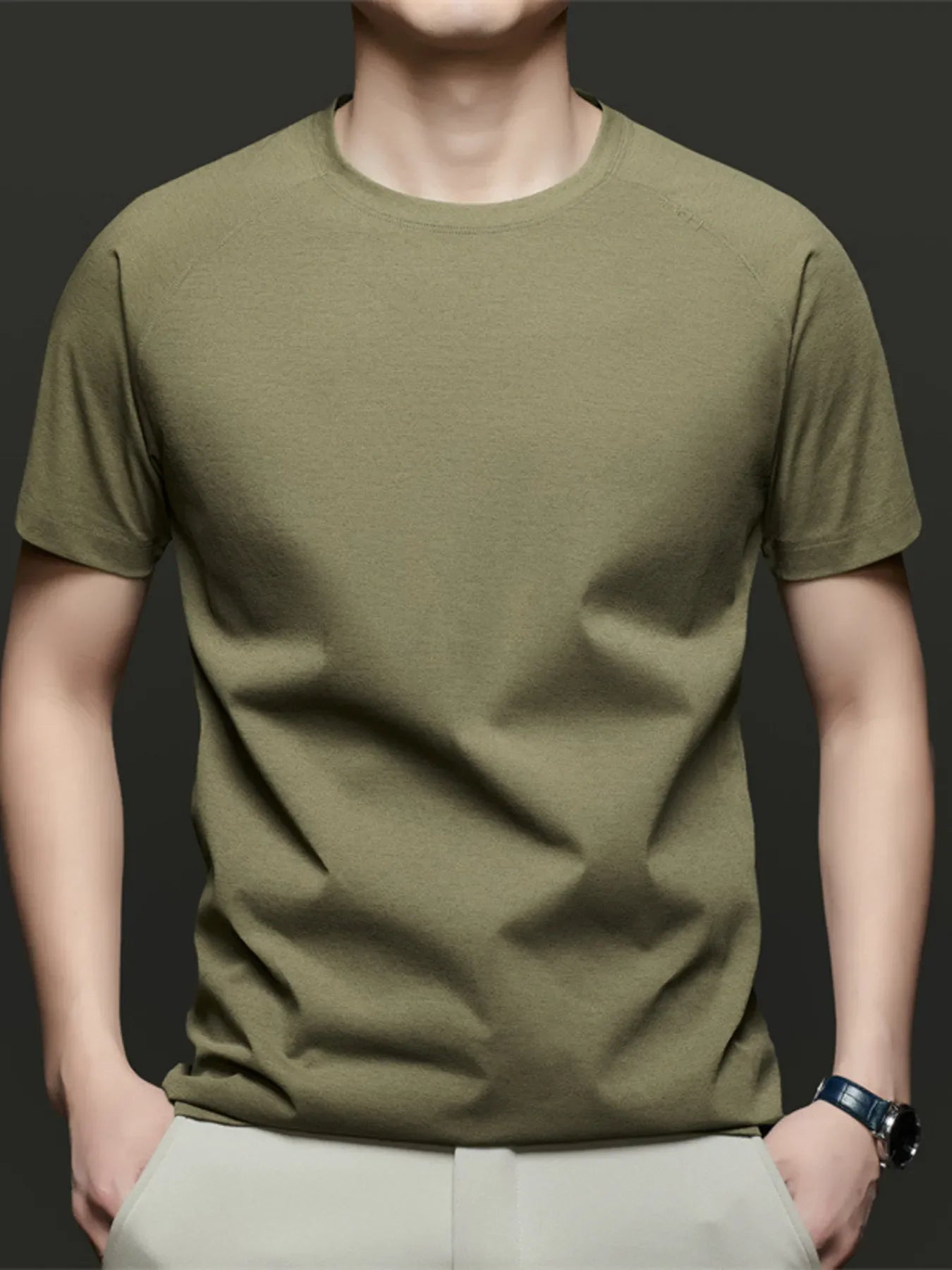 Men's Plus Size Round Neck Short Sleeve T-Shirt