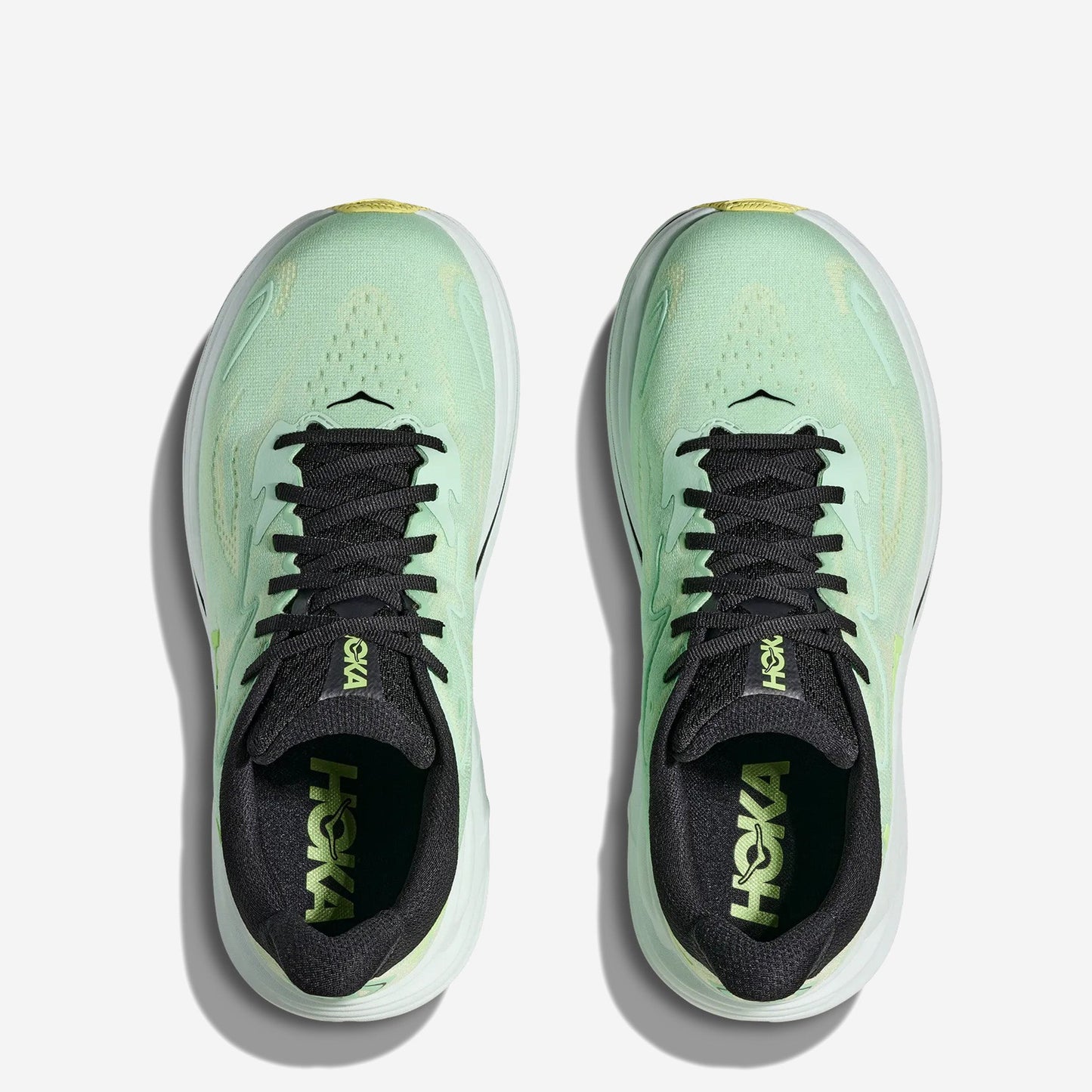 Hoka One Clifton 10 "Mint Fluorite Luna Moth"