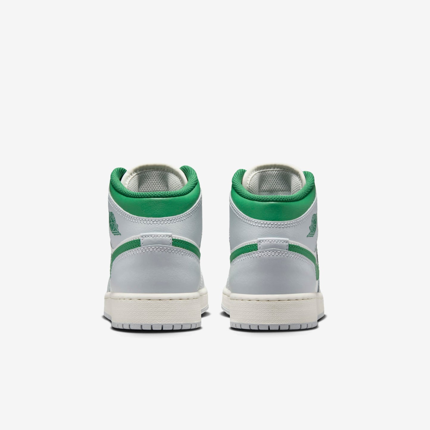 Air Jordan 1 Mid GS White Pure Platinum Pine Green