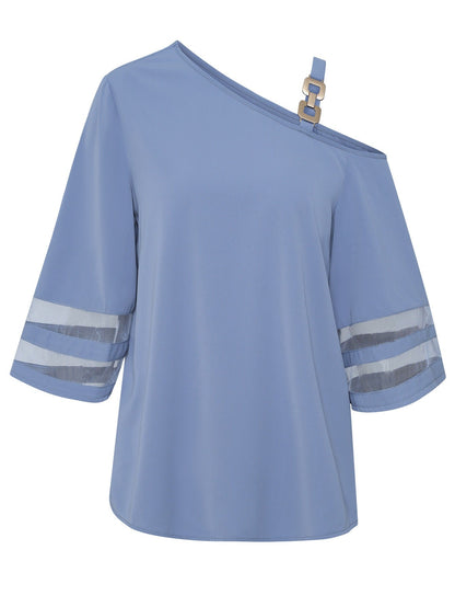 Western Chic One Shoulder Blouse