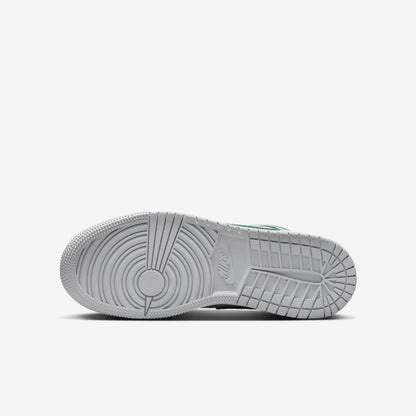 Air Jordan 1 Mid GS White Pure Platinum Pine Green