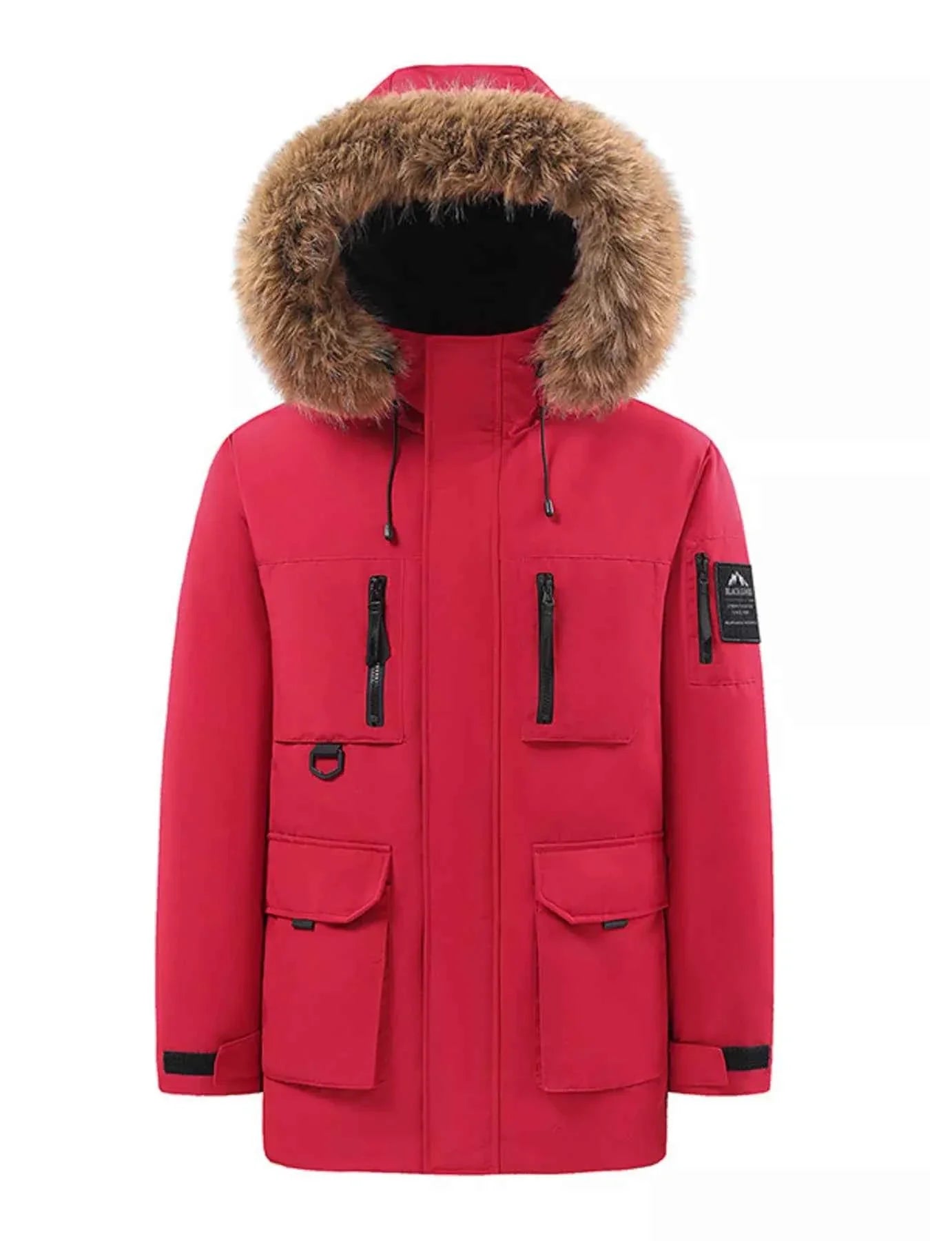 Men's Full Size Fur Hooded Winter Parka Coat Plus Size