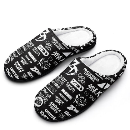 Pantuflas de algodón para artistas de EDM, suaves, cómodas, antideslizantes, impermeables y resistentes a los olores. Regalos para festivales de música, para hombre y mujer. Edición limitada.