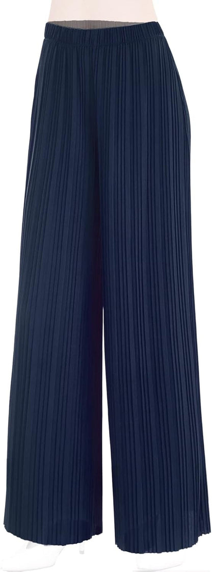 Made by Johnny Women'S Pleated Wide Leg Palazzo Pants with Drawstring