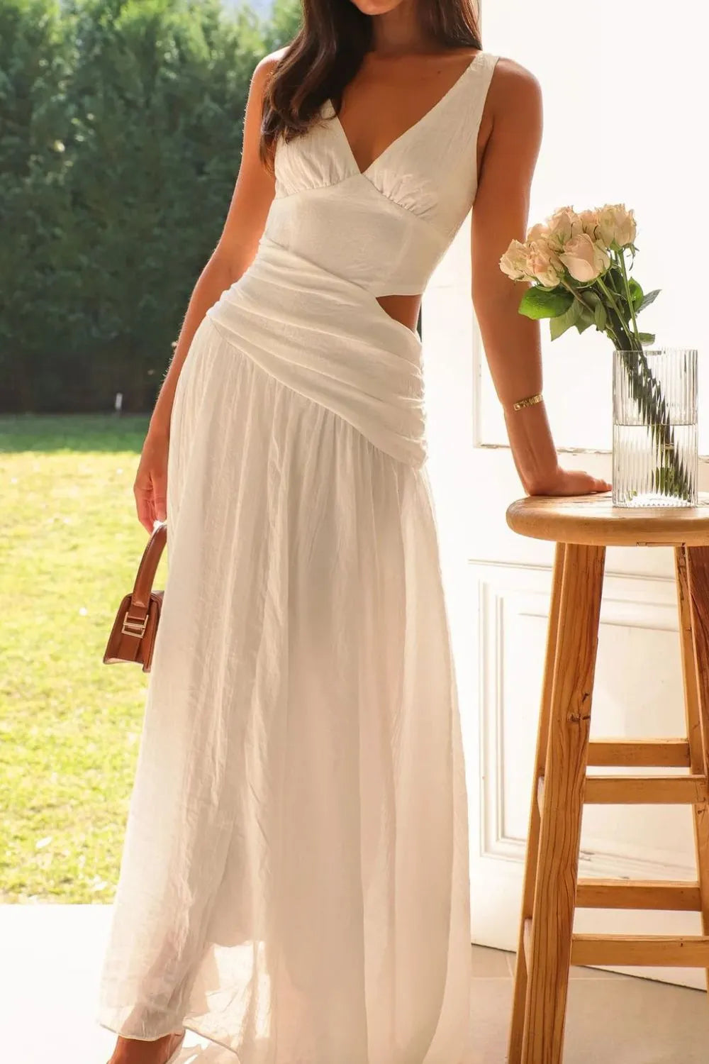 日落低語鏤空長裙