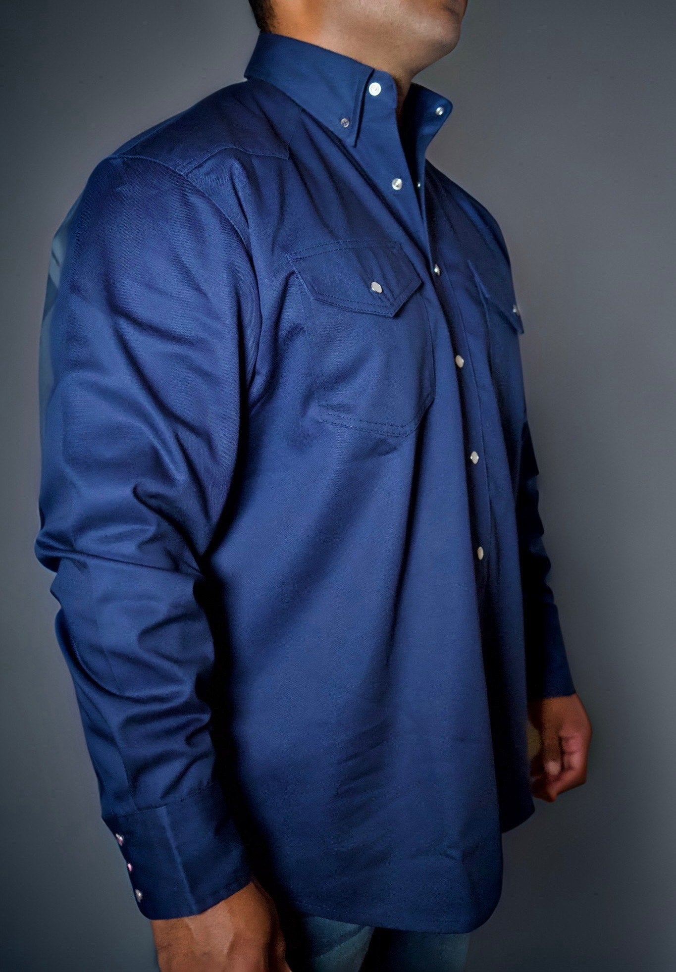 Broche de perla estilo occidental FR - Azul marino