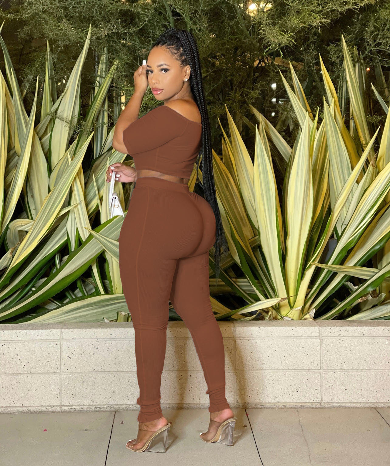 Women Clothing Summer Suit Sexy off the Shoulder Button Two Piece Pants