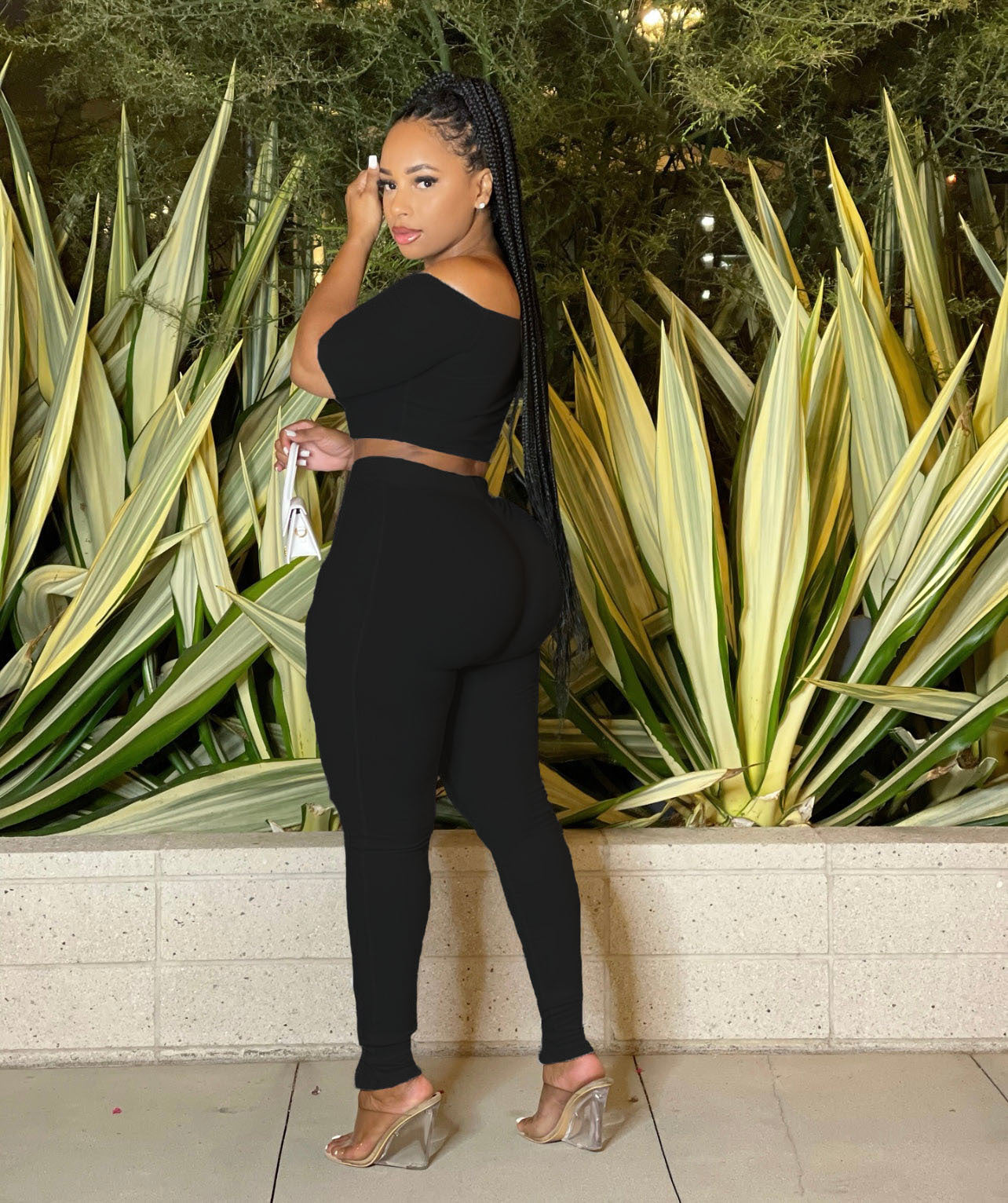 Women Clothing Summer Suit Sexy off the Shoulder Button Two Piece Pants