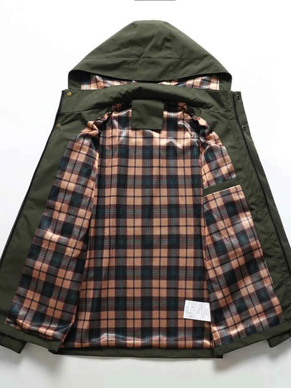 Men's Plus Size Hooded Outdoor Windproof Coat