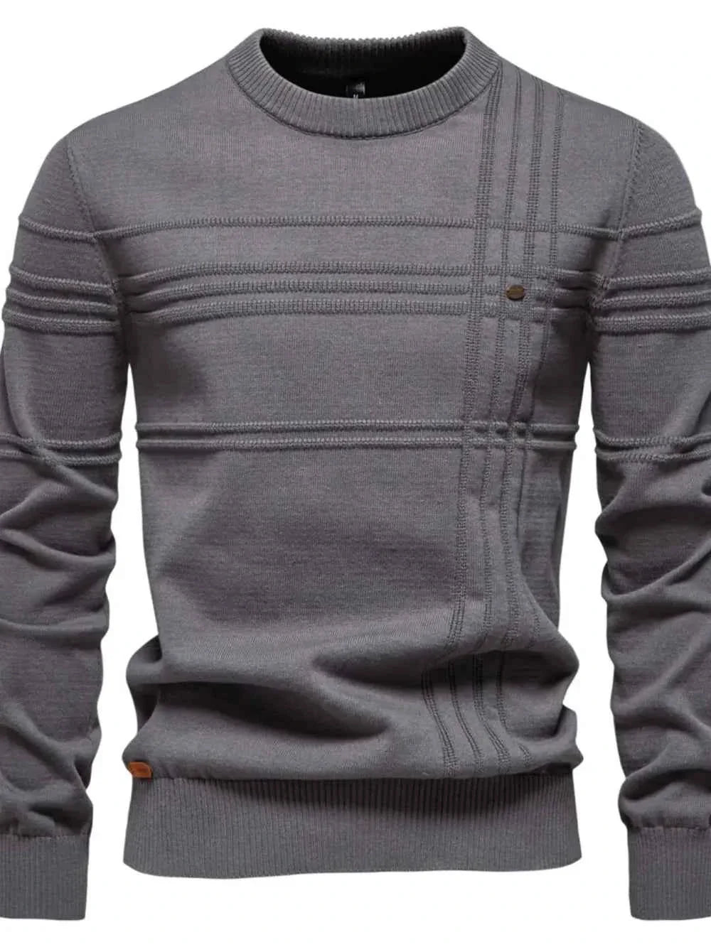 Men's Round Neck Striped Sweater