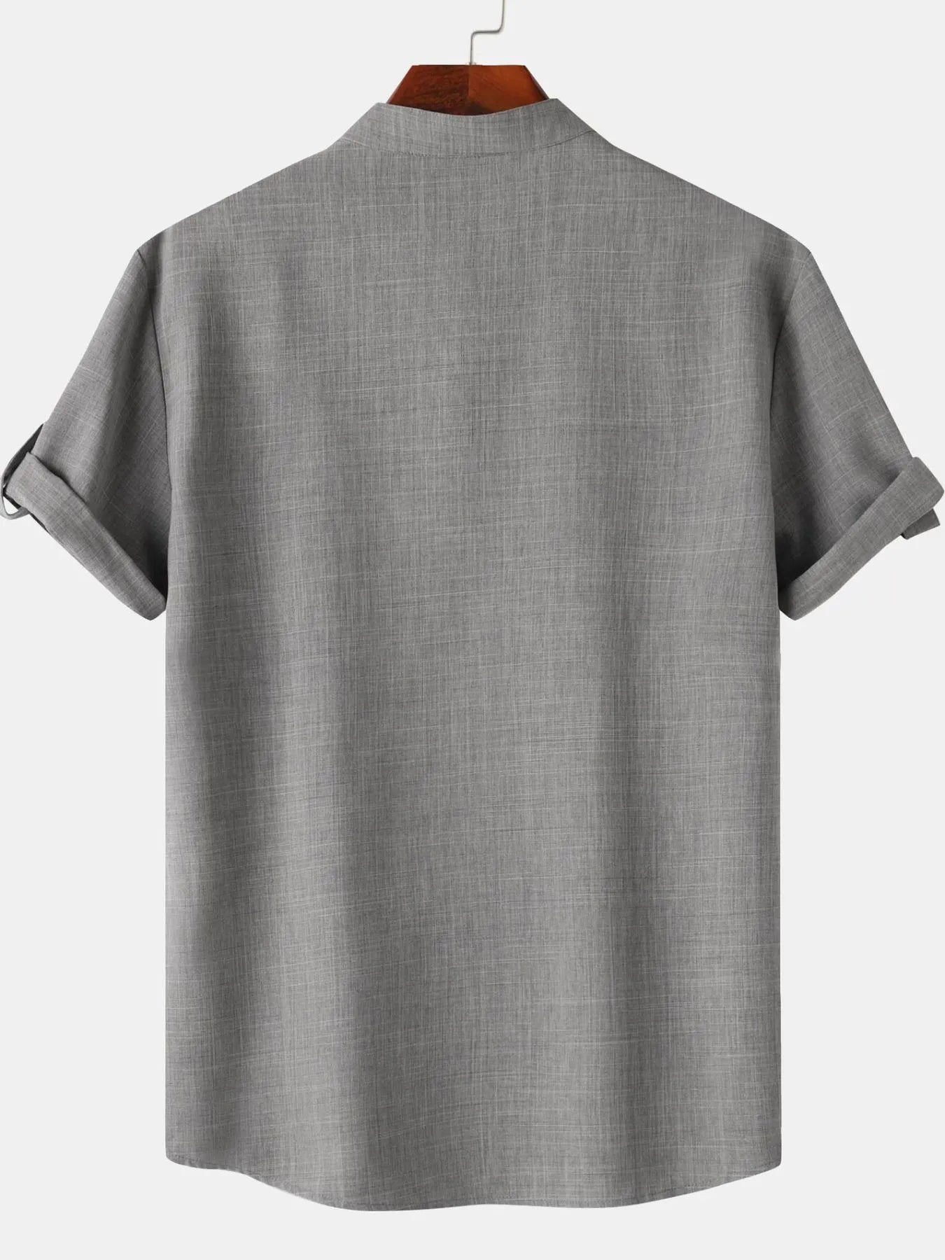 Men's Button Detail Short Sleeve Blouse