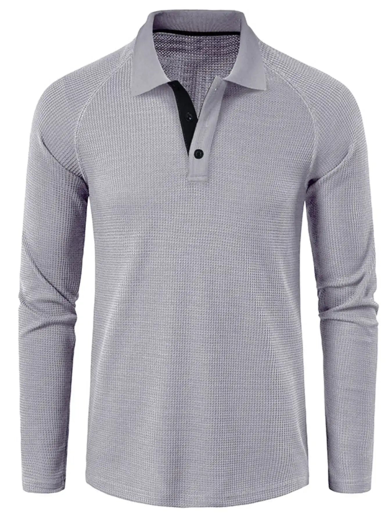 Men's Long Sleeve Textured Polo