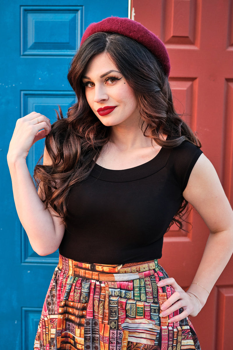 黑色復古船領上衣