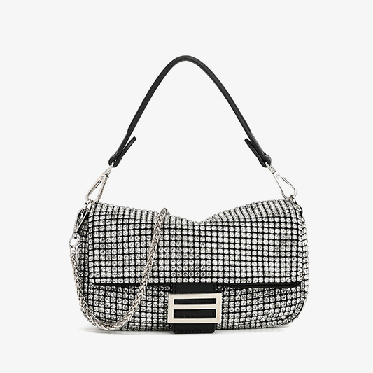 Bolso bandolera de alta calidad con diamantes incrustados, bolso de cena de moda, bolso de mano con diamantes incrustados, bolso de mano para mujer. 