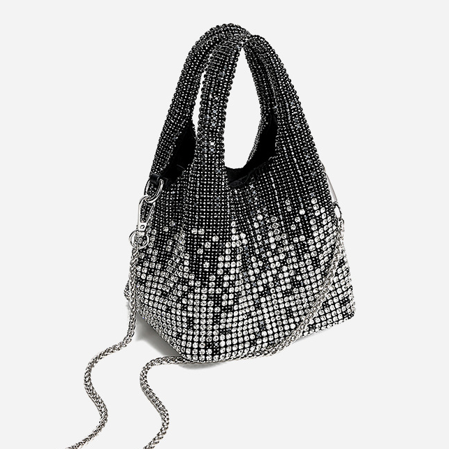 Bolso de cena con diamantes para mujer, bolso de cubo con diamantes de imitación, bolso cruzado de hombro para mujer, bolso King Diamond 