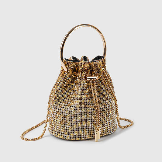 Bolso bandolera texturizado con diamantes para mujer 