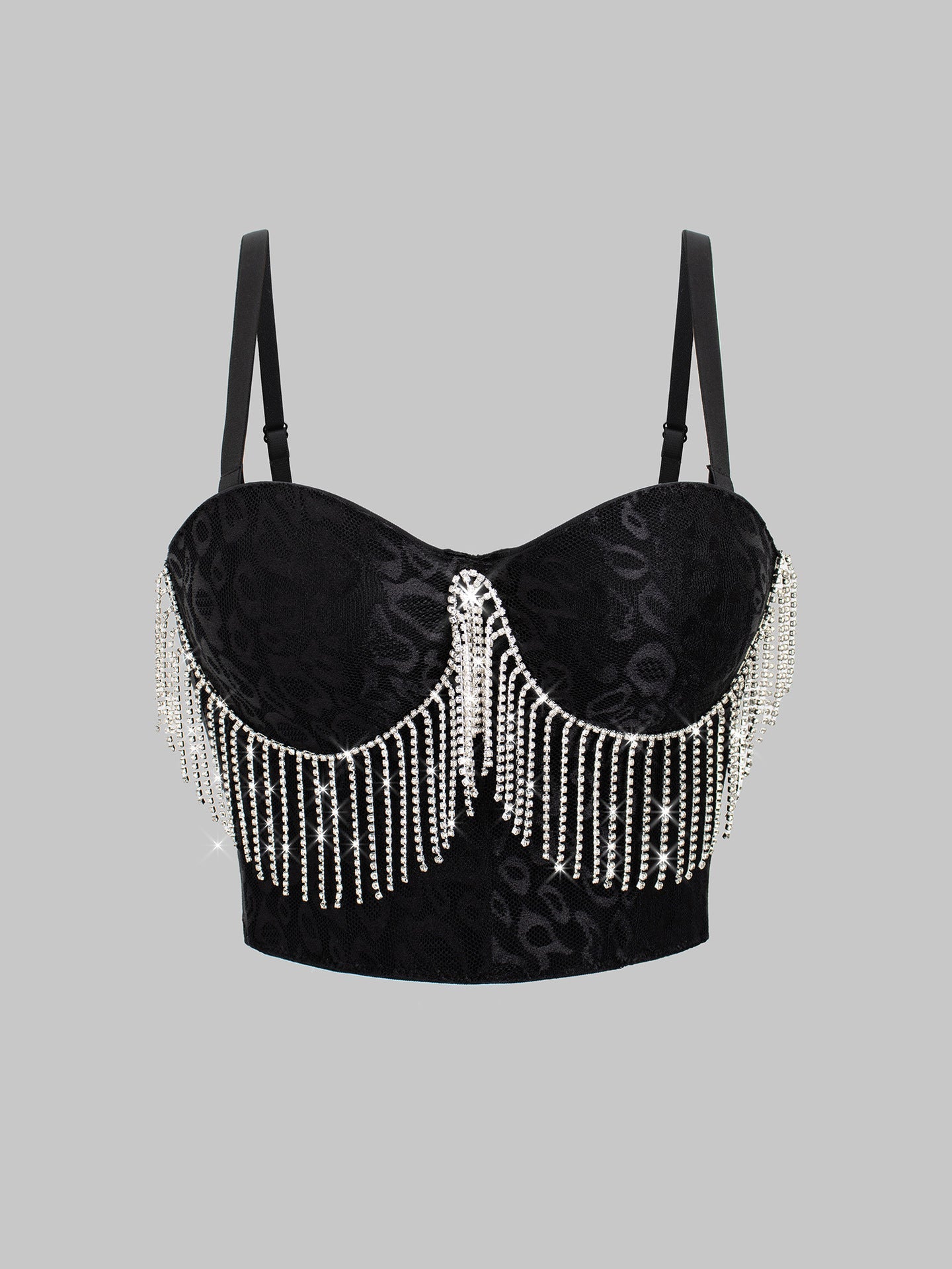 性感肚皮舞服裝，鑲鑽流蘇吊帶背心外套，塑身塑形緊身胸衣