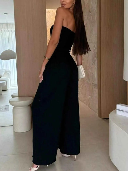 Smocked Tube : Wide-Leg Jumpsuit