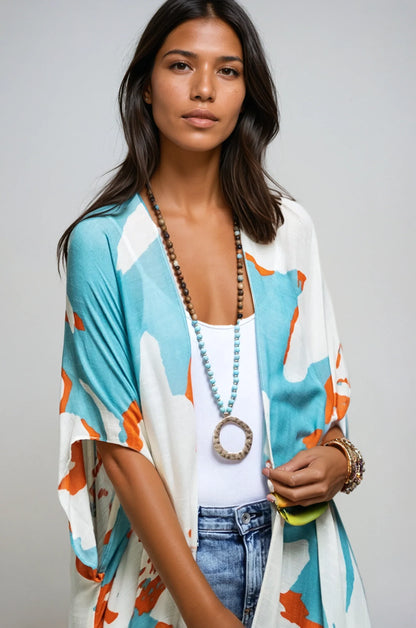 海洋之花與服披肩 海藍寶石