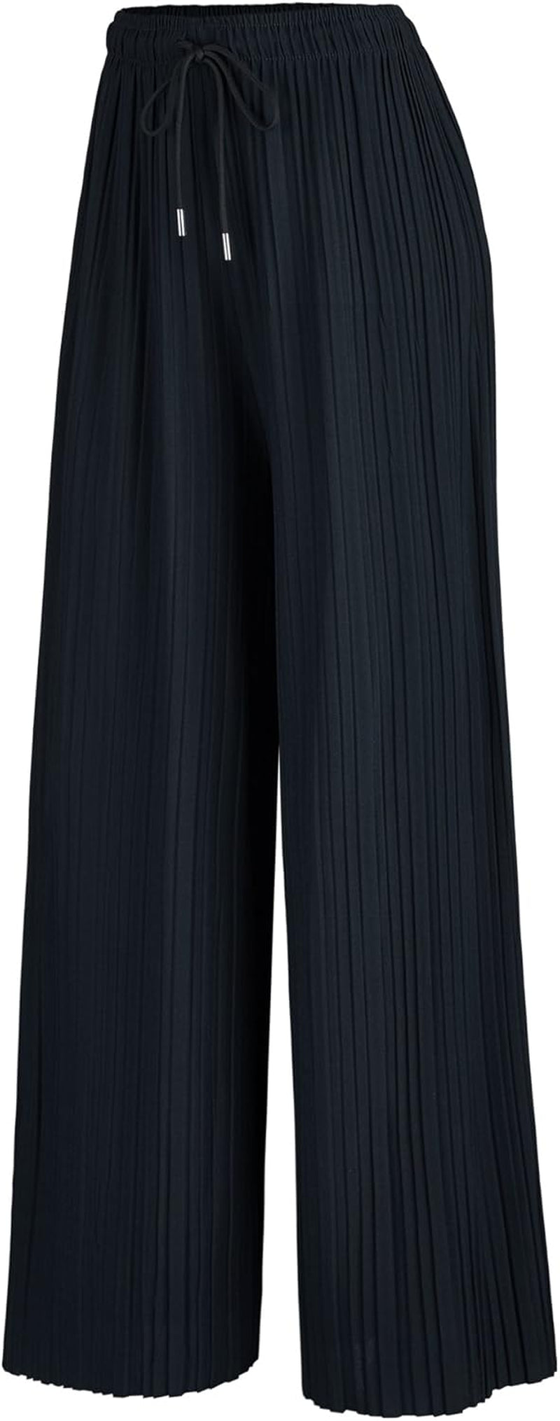Made by Johnny Women'S Pleated Wide Leg Palazzo Pants with Drawstring