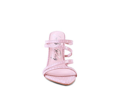 NEW AFFAIR Croc Metal High Heeled Sandals