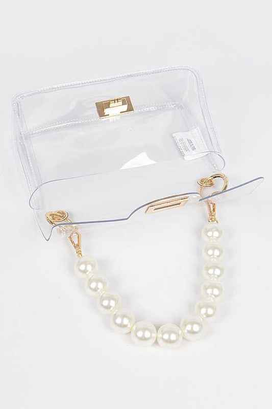 Pearl Top Handle Clear Swing Bag