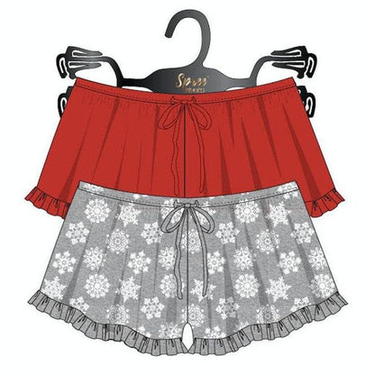 Paquete de 2 pantalones cortos con dobladillo con volantes