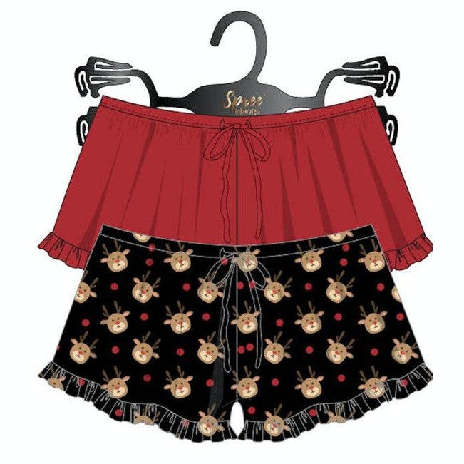 Paquete de 2 pantalones cortos con dobladillo con volantes