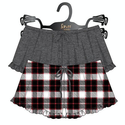 Paquete de 2 pantalones cortos con dobladillo con volantes