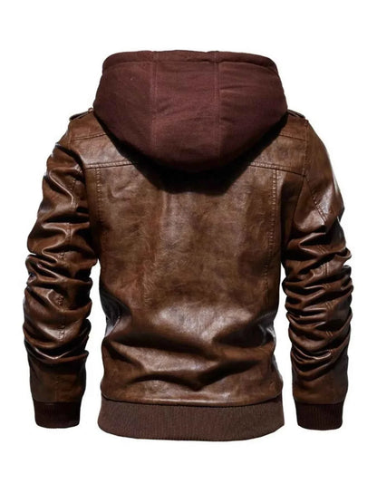 Men's Full Size Zip Up Drawstring Hooded Jacket Plus Size