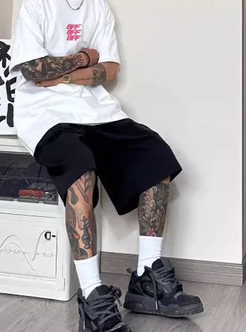 Loose-Fit Cropped Wide-Leg Pants with Elastic Waist