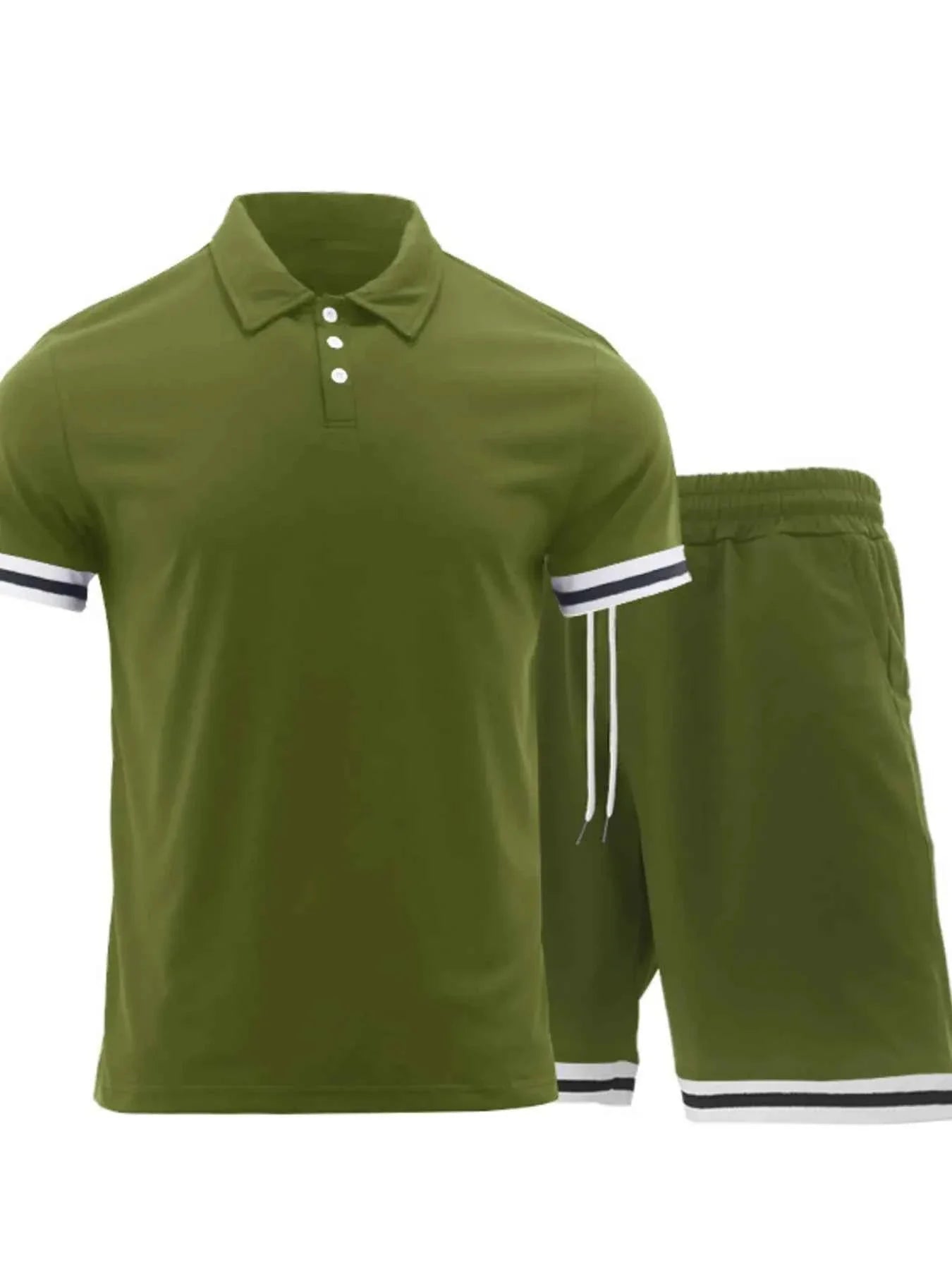 Men's Short Sleeve Polo and Shorts Set