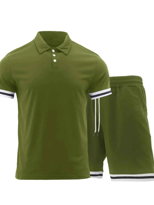 Men's Short Sleeve Polo and Shorts Set