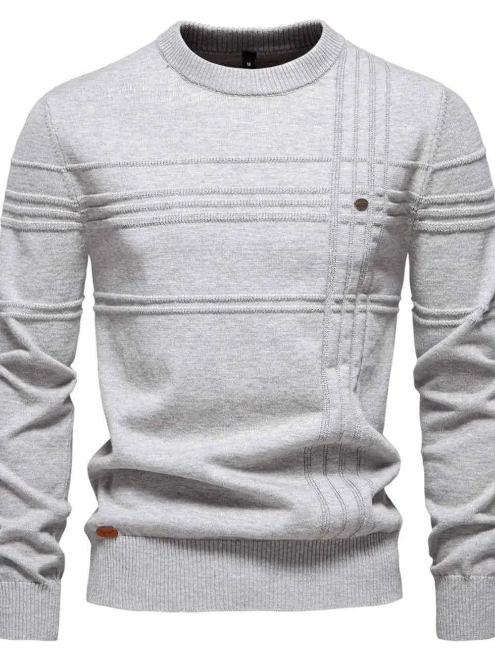Men's Round Neck Striped Sweater