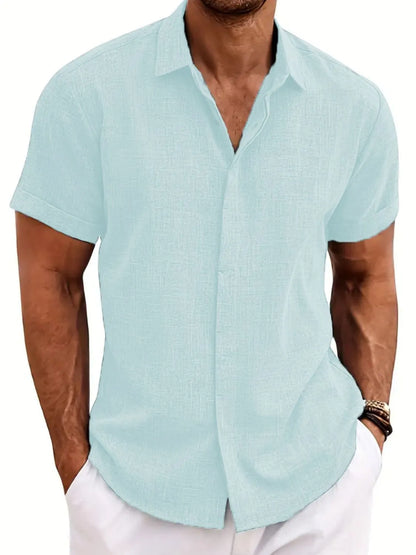 Men's Full Size Collared Neck Short Sleeve Shirt Plus Size