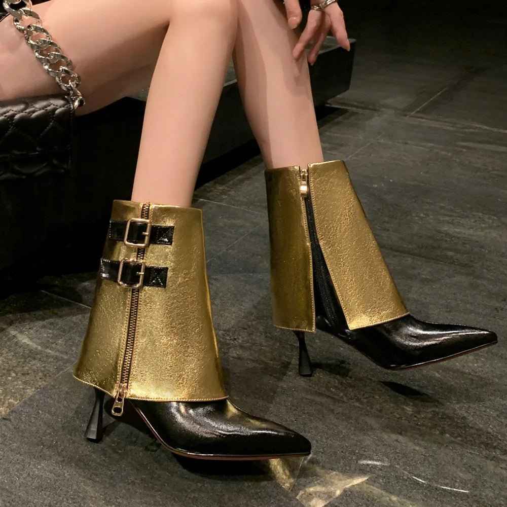 Elegant Short Boots: With Thin High Heels