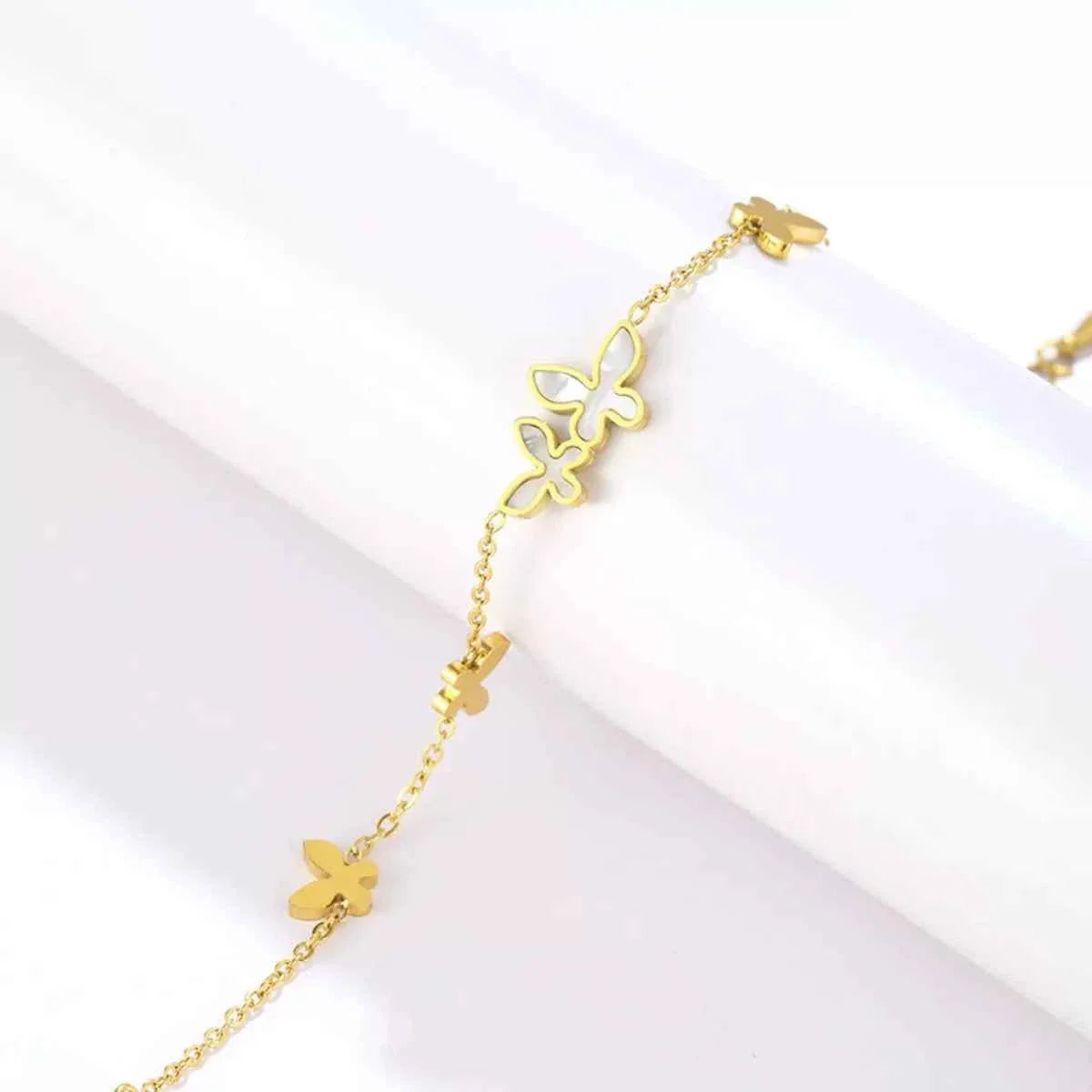 18K Gold-Plated Butterfly Charm Bracelet
