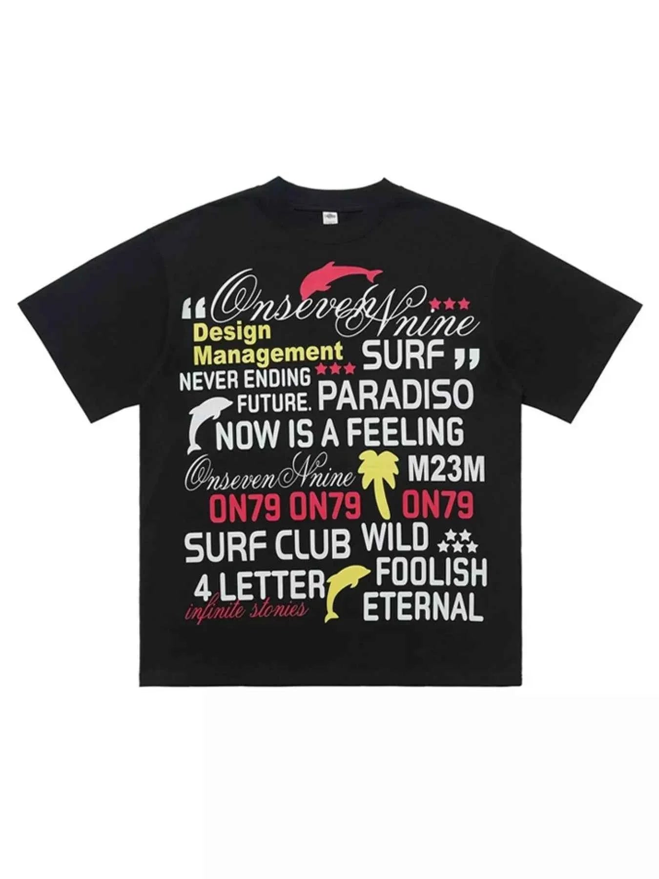 Men's Letter Round Neck Short Sleeve T-Shirt