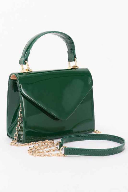 Patent Leather Top Handle Swing Bag