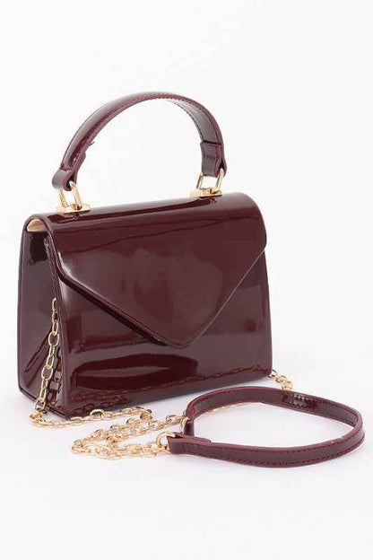 Patent Leather Top Handle Swing Bag