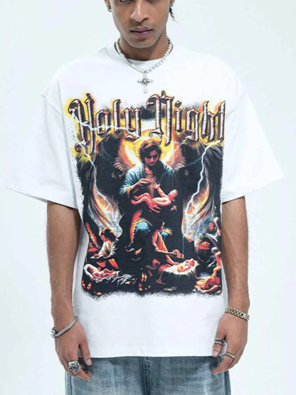 Men's Graphic Round Neck Oversized T-Shirt