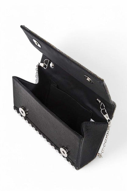 Pearl Accent Top Handle Convertible Clutch