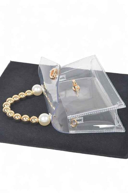 Metallic Beaded Top Handle Stadium Event Bag