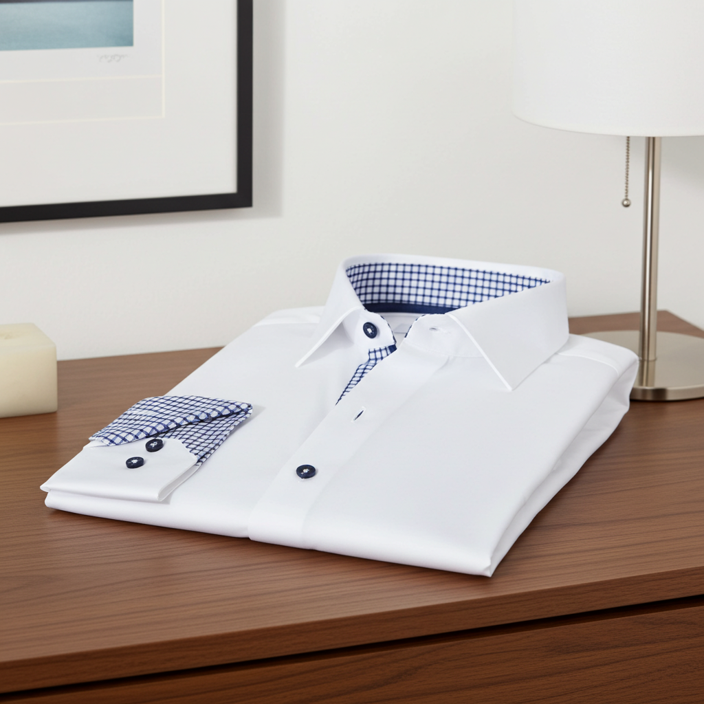 Christopher Button-Up Shirt With Contrast Details // White // Contemporary Fit (Regular)