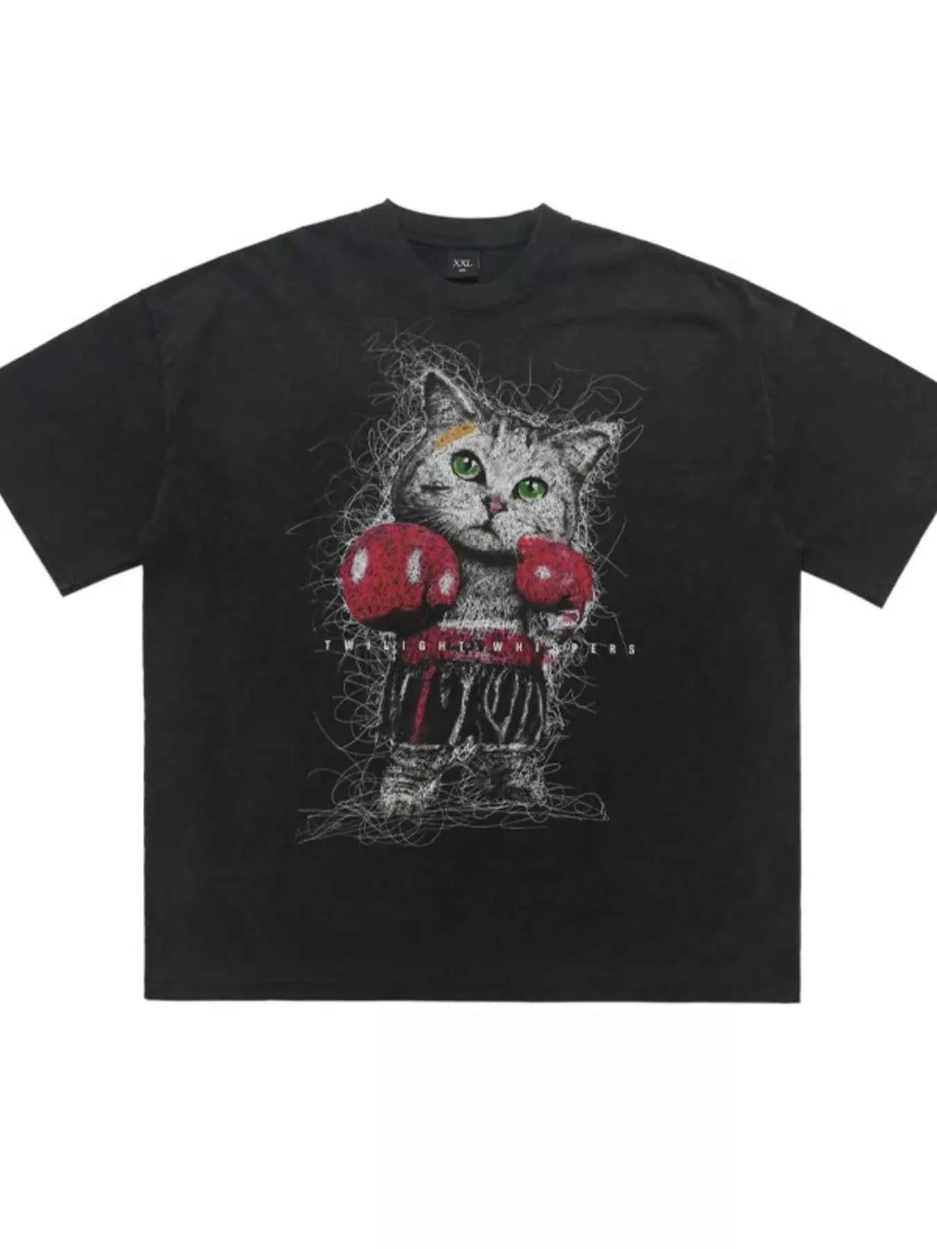Men's Cat Graphic Vintage Wash T-Shirt