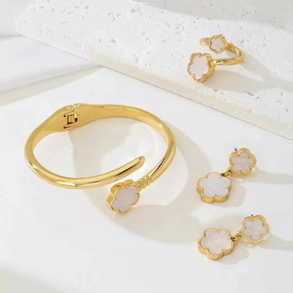 18K Gold-Plated Flower Jewelry Set